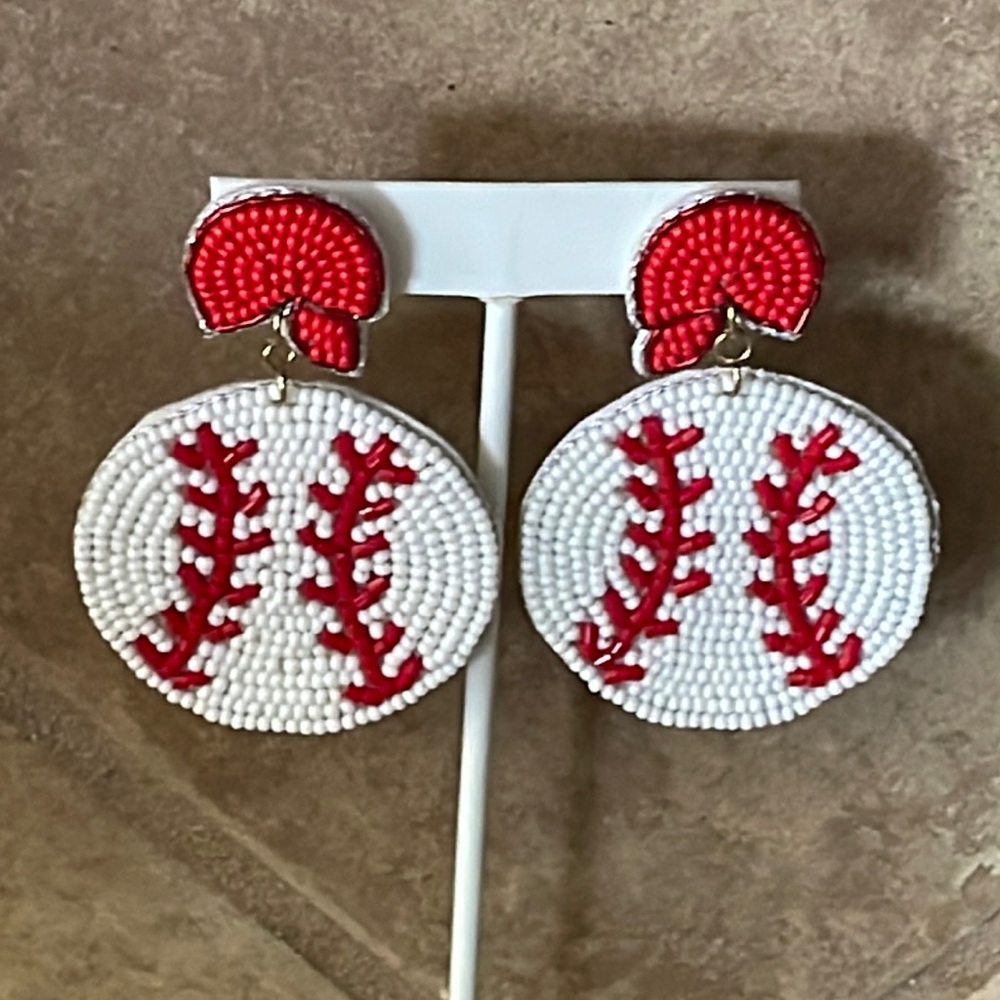 🎉⚾️ NEW Mollie Beaded Baseball Earrings